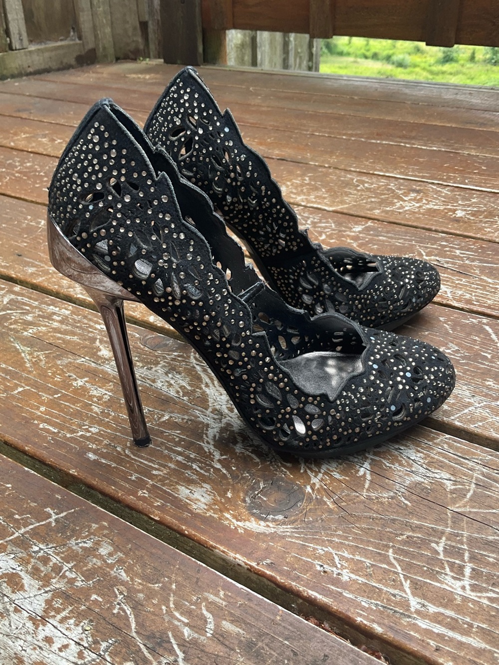 BCBGMaxAzria Rhinestone Heels